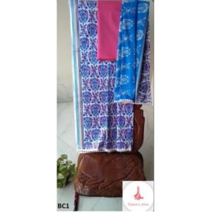Cotton block salwar kameez orna