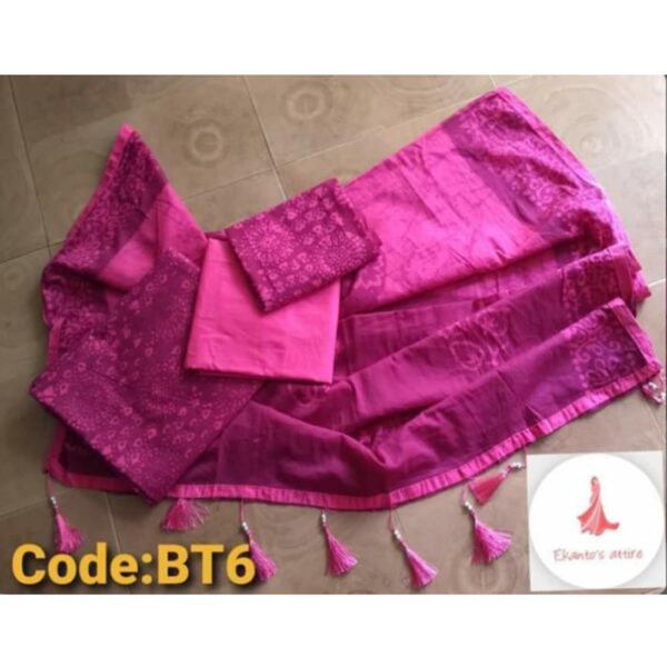 Cotton batik salwar kameez orna.
