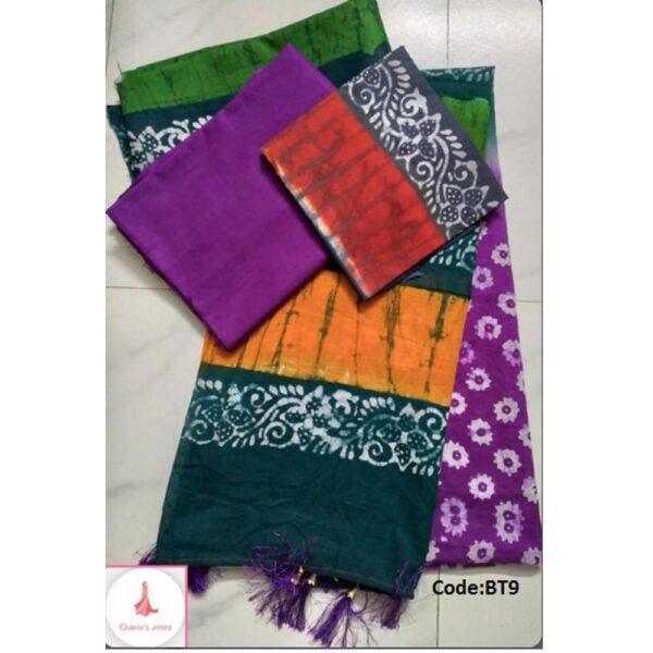 Cotton batik salwar kameez orna