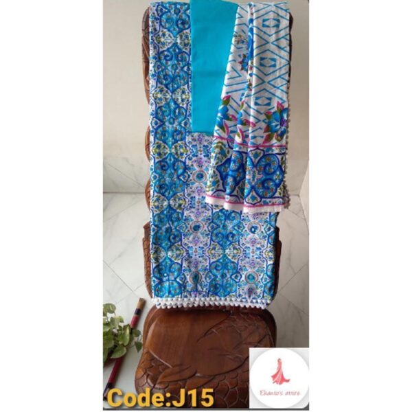 Cotton embroidery salwar kameez orna