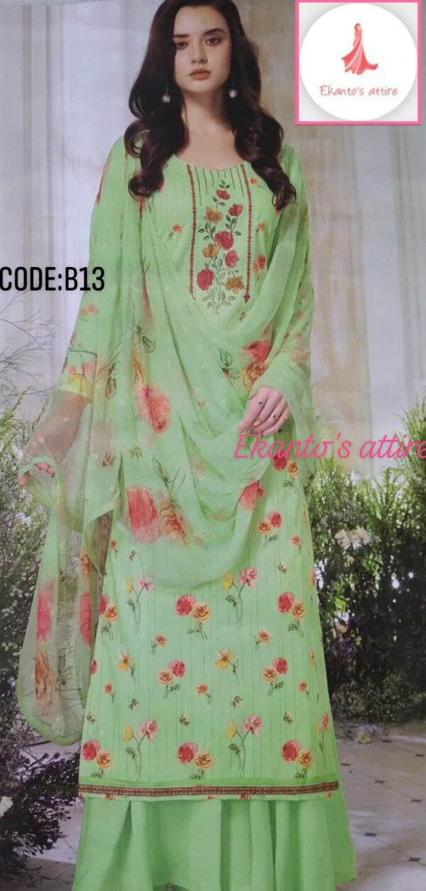 Cotton Boutique Embroidery Salwar Kameez Orna - Image 2