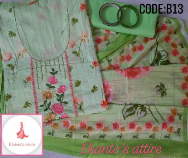 Cotton Boutique Embroidery Salwar Kameez Orna