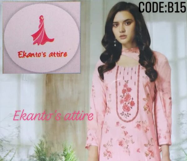 Cotton Boutique Embroidery Salwar Kameez Orna - Image 2