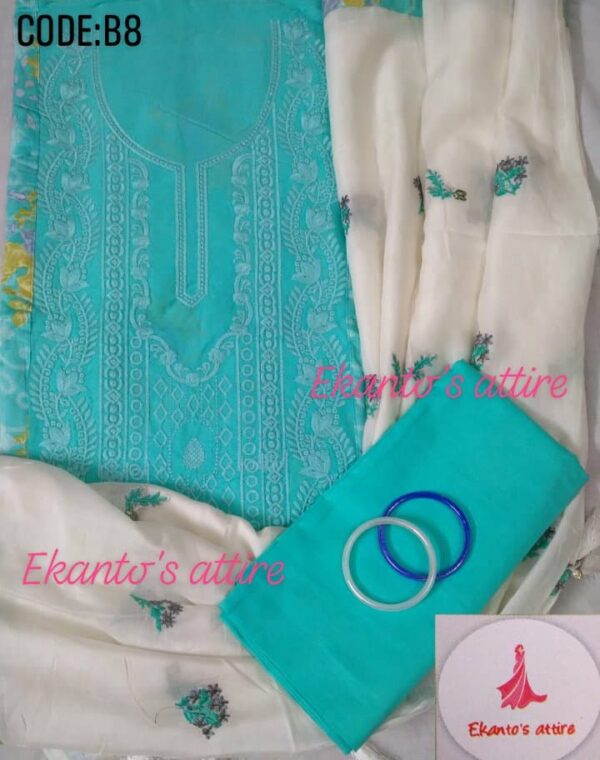 Cotton Boutique Embroidery Salwar Kameez Orna - Image 2