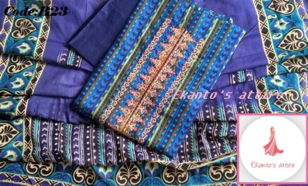 Boutique Cotton Embroidery Salwar Kameez Orna - Image 2