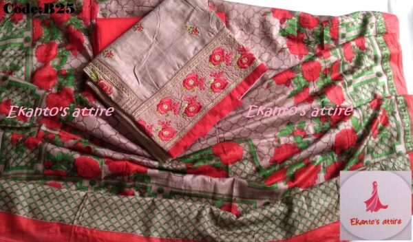 Boutique Cotton Embroidery Salwar Kameez Orna - Image 2
