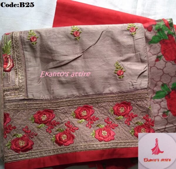 Boutique Cotton Embroidery Salwar Kameez Orna
